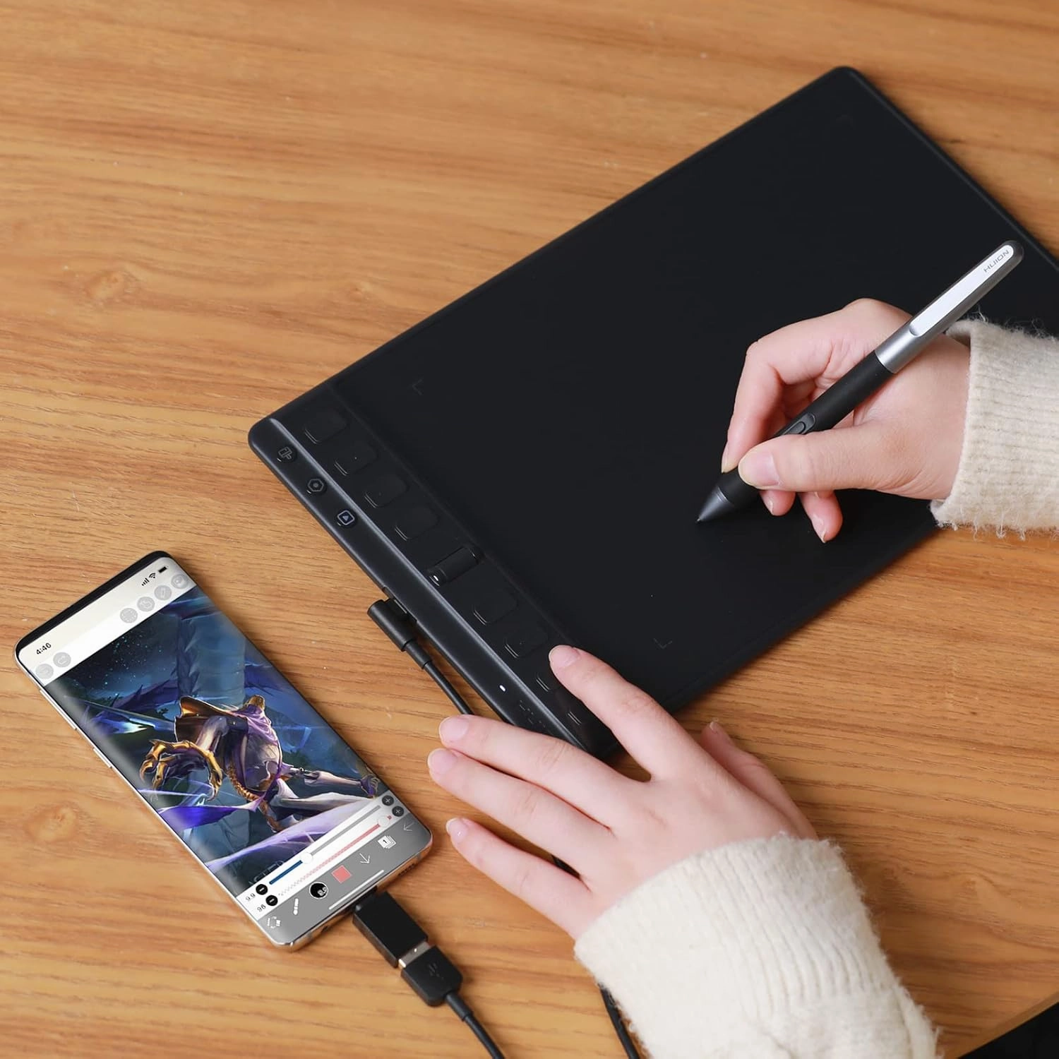2023 HUION Inspiroy 2 Medium Drawing Tablet with Scroll Wheel 8 Customized Keys Battery-Free Stylus 60° Tilt Support for Digital Art, Design, Sketch, 9x5inch Graphics Tablet, Black