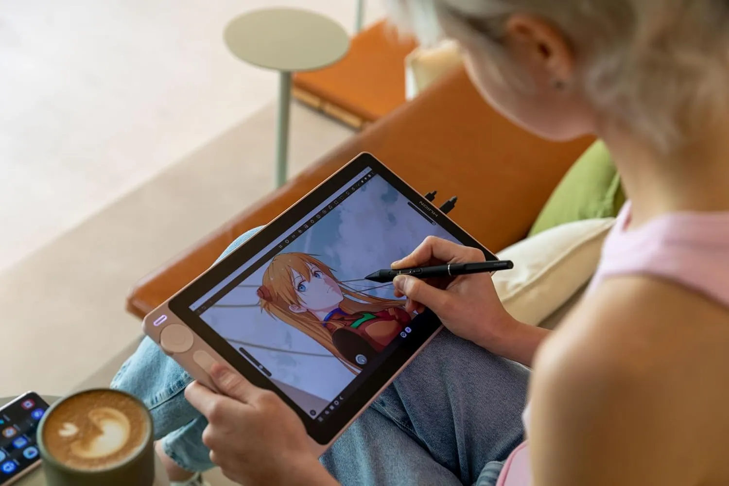 2024 HUION Kamvas 13 (Gen 3) Drawing Tablet with Screen, 13.3" Full-laminated Art Tablet with Anti-sparkle Canvas Glass, 99% sRGB, PenTech 4.0, 16384 Pen Pressure, Dual Dial for PC, Mac, Android, Pink