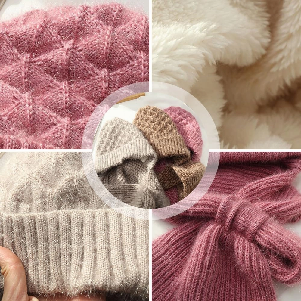 2024 New Integrated Ear Protection Windproof Cap Scarf, Winter Warm Knitting Thick Warm Ear Guard Hat Scarf for Women