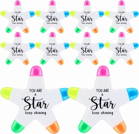 20 Pcs Multicolor Star Highlighters Student Gifts from Teacher Bulk Inspirational Gifts Highlighters Brush Tip 5 Colors Markers You're a Star Gifts