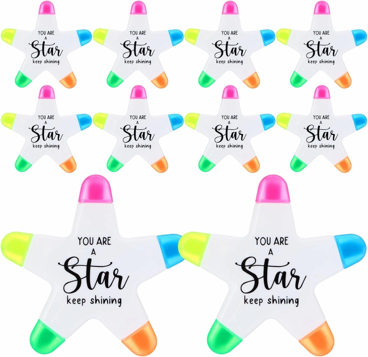 20 Pcs Multicolor Star Highlighters Student Gifts from Teacher Bulk Inspirational Gifts Highlighters Brush Tip 5 Colors Markers You're a Star Gifts