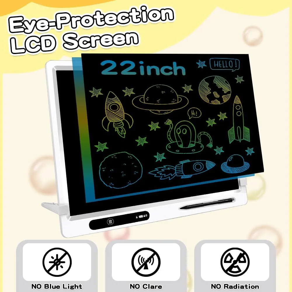 22 Inch LCD Writing Tablet, Large Doodle Board for Kid with 2pens and Adjustable Bracket,Educational Learning Toys Christmas Birthday Gifts for Kids Adults Home School