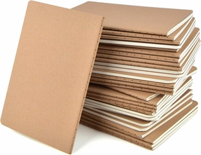 24 Pack Kraft Small Notebooks Bulk, 4x6 Kraft Paper Pocket Notebook with 60 Lined Pages, A6 Mini Travel Journal, Notes, Memo Notepads for Gifts, Students, Classroom, Business, Office Supplies