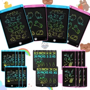 26 Packs LCD Writing Tablet, 8.5INCH Doodle Board for Kids, Erasable Kids Drawing Pad, Electronic Drawing Writing Board for Learning & Education, Black Blue Pink