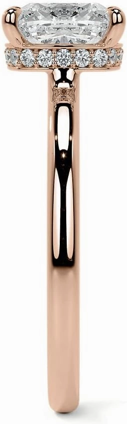 2.2Carat - 7.5mm Cushion 4-Prong Hidden Halo Moissanite Engagement Ring With Natural diamond In14k Gold For Women,D-VVS1