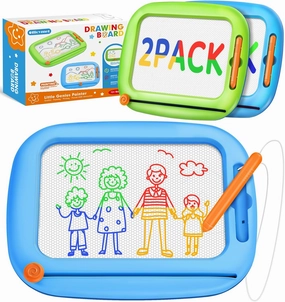 2 Pack Magnetic Drawing Board, Toddlers Toys Ages 1-2 & 2-3, Learning and Educational Writing Painting Doodle Pad for Toddlers for 1 2 3 Year Old, Ideal Christmas Birthday Gifts for Kids Boys Girls