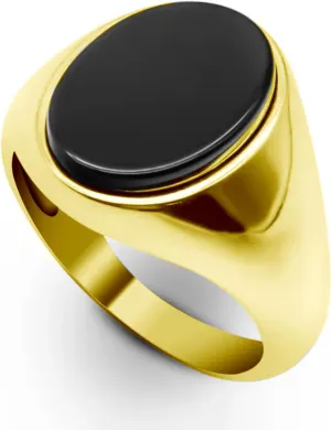 2CT Oval Cut Black Onyx Ring for Men 10K/14K/18K Solid Real Gold Luxury Mens Ring handmade Black Gemstone Ring for Him Boyfriend Husband Fathers Day Size 4 to 18