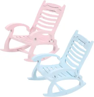 2pcs Mini Doll House Rocking Chairs Cute Furniture Accessories for Scale Dollhouse Decor for Miniature Landscaping and Photo Props Options