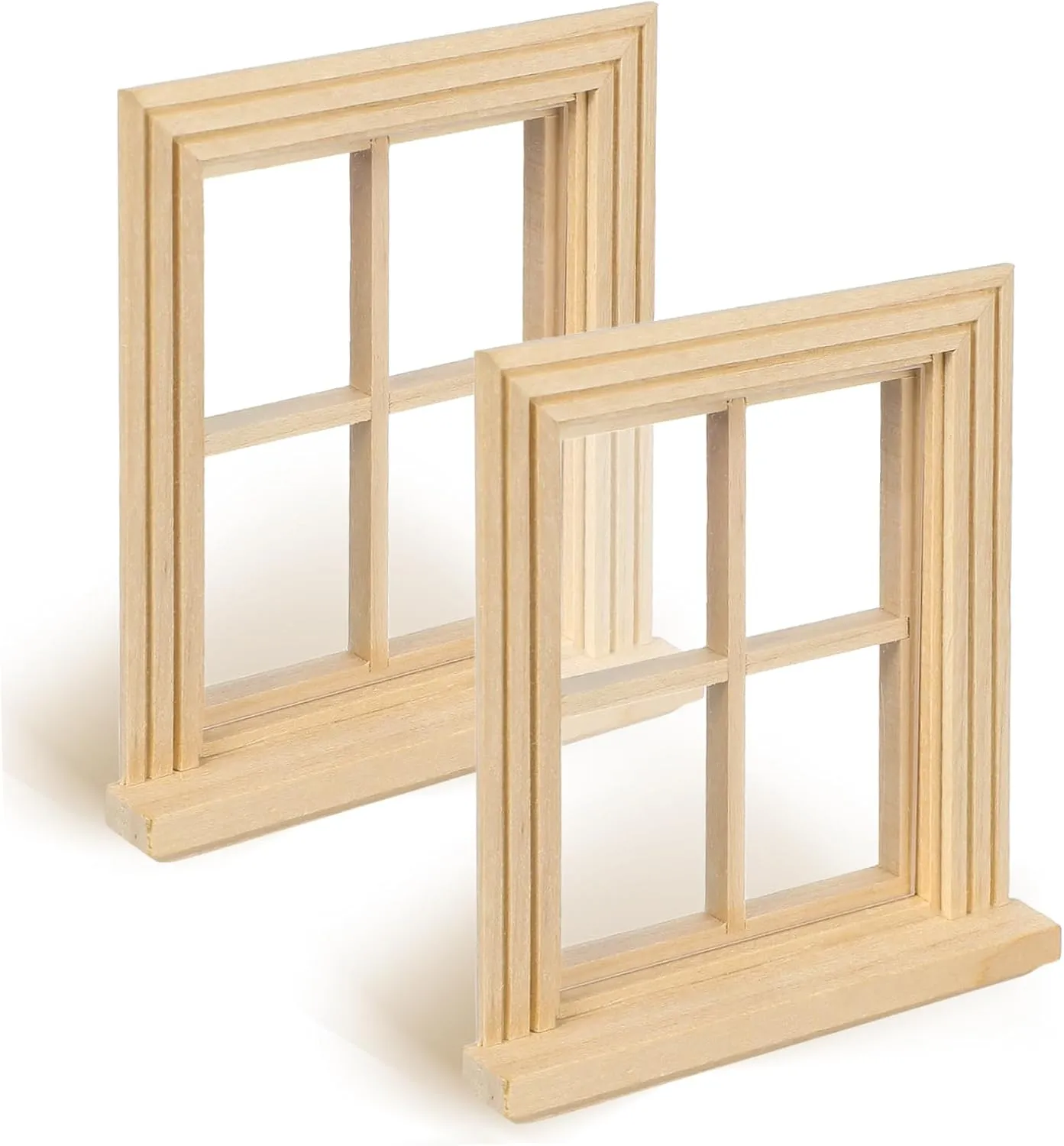 2Pcs Scale Birchwood Craft Accessories Chic Rustic Decor for Dollhouse Layouts Sturdy Detailed Furniture Models