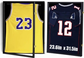2PCS Jersey Frame Display Case - Large Lockable Frames Shadow Box with 98% UV Protection - Acrylic for Baseball Basketball Football Hockey Sport Shirt