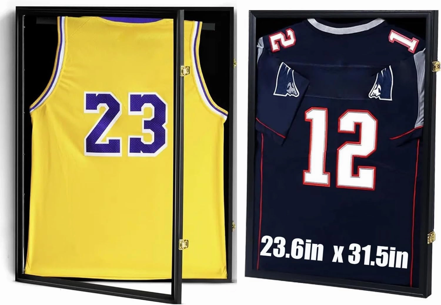 2PCS Jersey Frame Display Case - Large Lockable Frames Shadow Box with 98% UV Protection - Acrylic for Baseball Basketball Football Hockey Sport Shirt