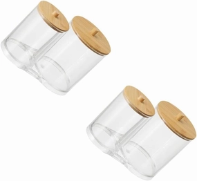 2pcs Lid Design Holder Dispenser Reusable Cotton Round Holder Cotton Ball Pad