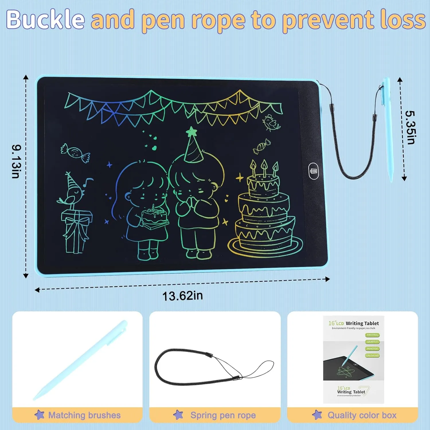 3 Pack 16 Inch LCD Writing Tablet for Kids Adults,Toddler Toys 3 4 5 6 Doodle Board Sensory Toys for Toddlers Road Trip Essentials Car Game Christmas Birthday Gifts Boys Girls （Pink Bule Black）