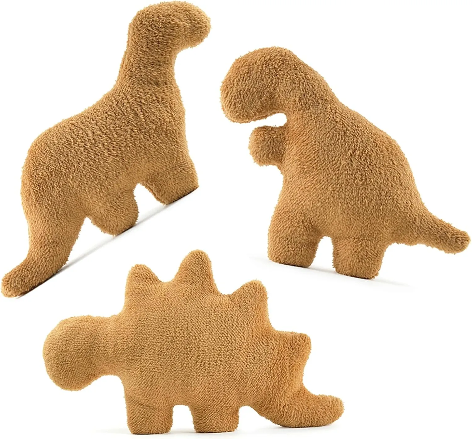 3 Packs Dino Nugget Pillow Set, Funny Chicken Nugget Plushie Birthday Gift, Dino Decorative Throw Pillow for Kids Room Decor, Dinosaur Stuffed Animal Idea Birthday Gift for Teens Kids and Adult