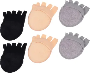 3 Pairs Socks Cotton Heel Pad Half Palm Socks for Men Women Elastic Breathable Split Toe Socks