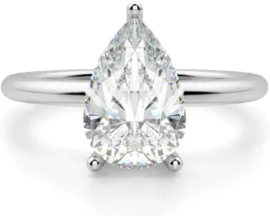 3.0 CT Pear Excellent Cut Moissanite Hidden Halo Pave Basket Solitaire Engagement Ring In Silver 925 For Woman,Colorless-VVS1