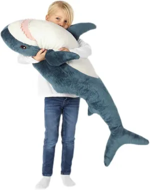 31 inch Giant Shark Stuffed Animal, Plush Shark Toy Pillow, Soft And Cute Pillow, Perfect For Decorative Gifts For Children, Boys, And Girls