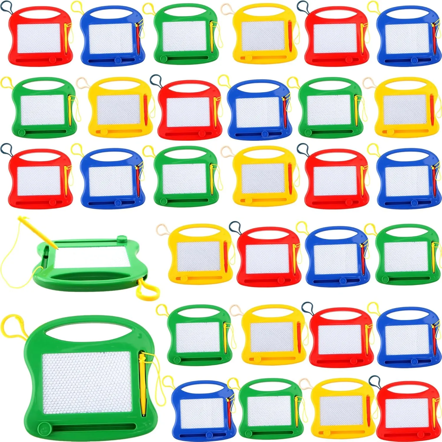 32 Pack Mini Magnetic Drawing Board Bulk Small Magnetic Doodle Board Portable Doodle Scribbler Boards Toys for Kids Toddler Birthday Party Favors Classroom Prizes Goodie Bag Fillers