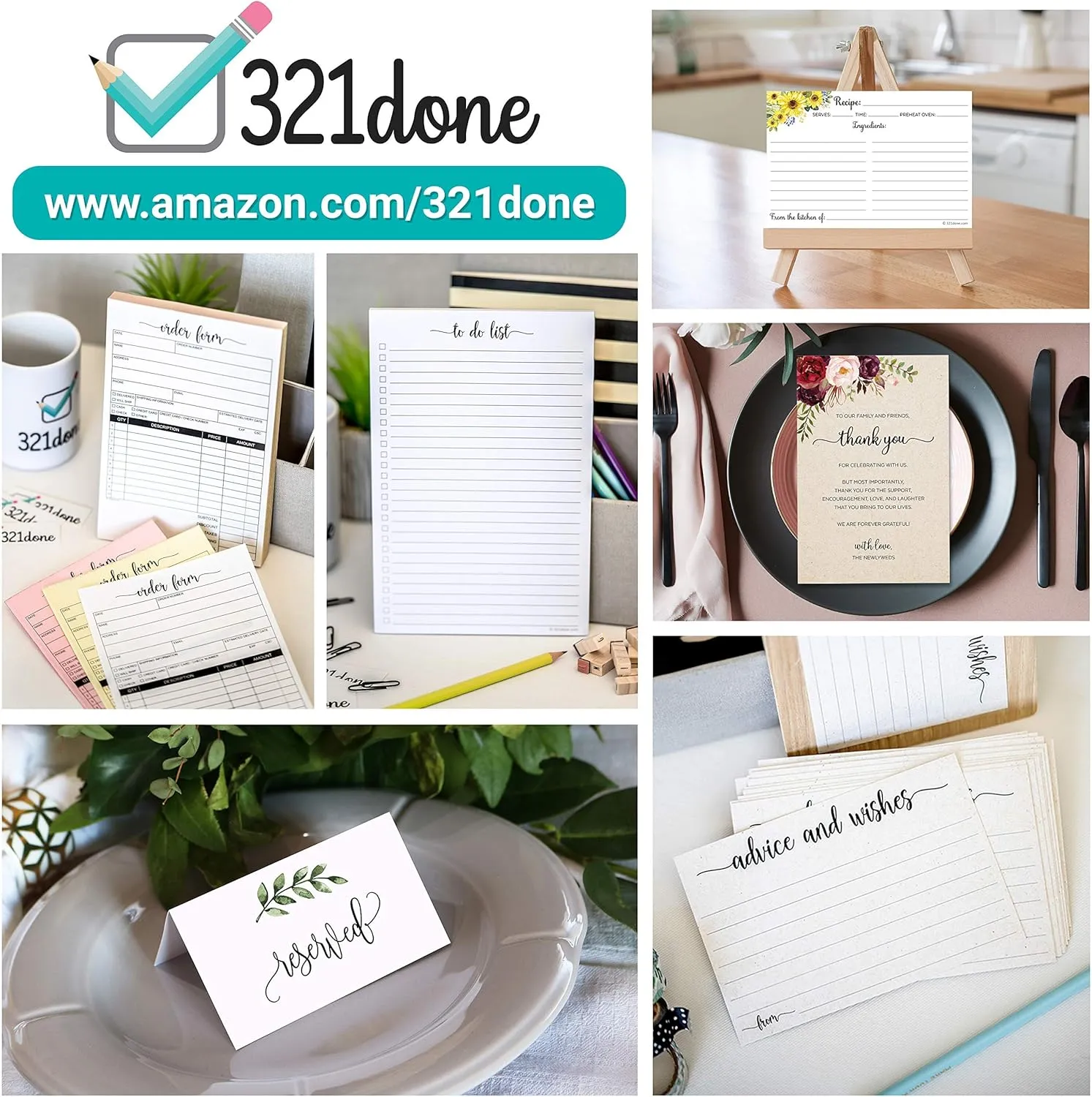 321Done Magnetic Meal Planning Notepad - Made in USA - Fridge Weekly Menu Planner Tear-Off Simple Shopping List Meals Groceries Grocery List, Magnet Memo Pad Refrigerator - Perforated Monday Start