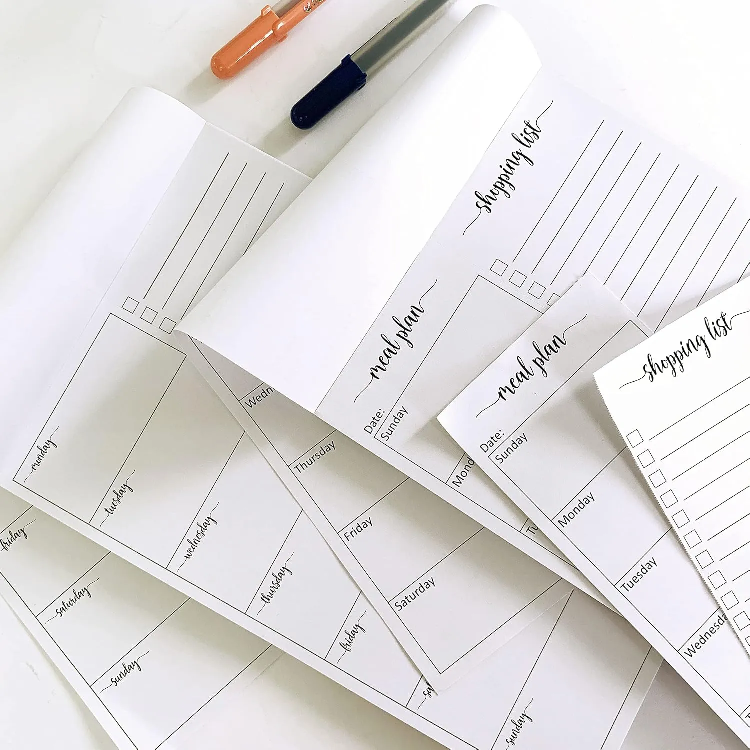 321Done Magnetic Meal Planning Notepad - Made in USA - Fridge Weekly Menu Planner Tear-Off Simple Shopping List Meals Groceries Grocery List, Magnet Memo Pad Refrigerator - Perforated Monday Start