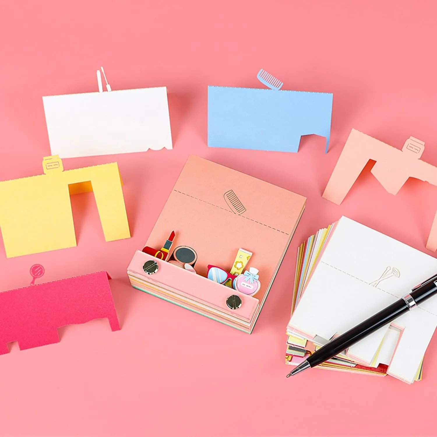3D Memo Pad, Tear Away Paper Sculpture Non-stick Notes 3D Notepad, Romantic Handbag 3D Artsy Note Pad with Silhouette, Creative DIY Desktop Decoration Gift