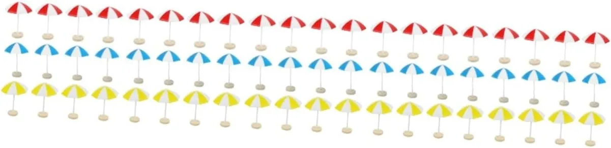 3sets Fairy Garden Miniature Decor Beach Umbrella Props Mini House Furniture for Miniature Sets 8pcs*3