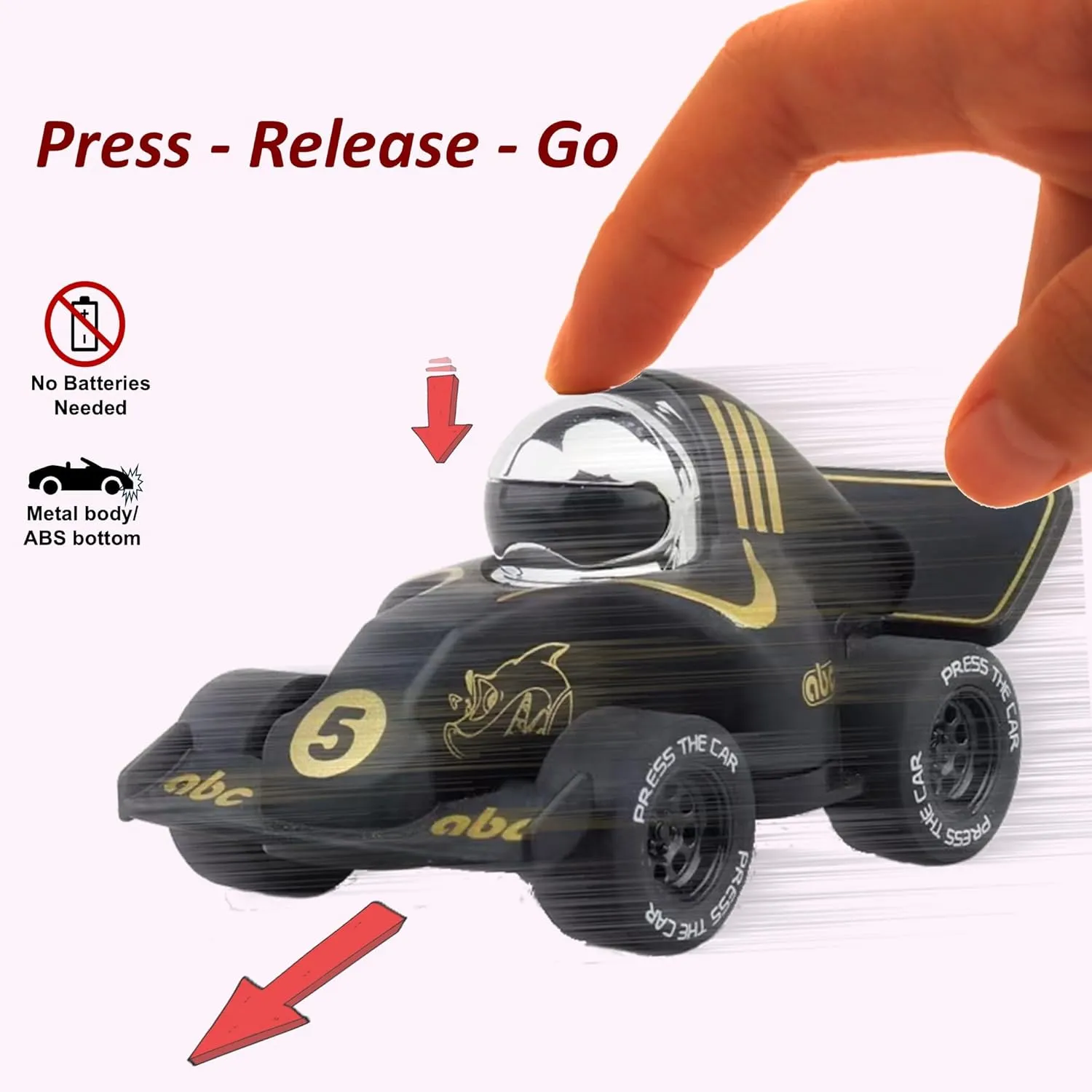 4-Pack Alloy Press and Go Toy Cars, Die-cast Collectible Model Race Cars, Birthday Christmas Holiday Party Gift for Kids 3 , Adults, and Collectors, Multi-Color (Cars #5 to #8)
