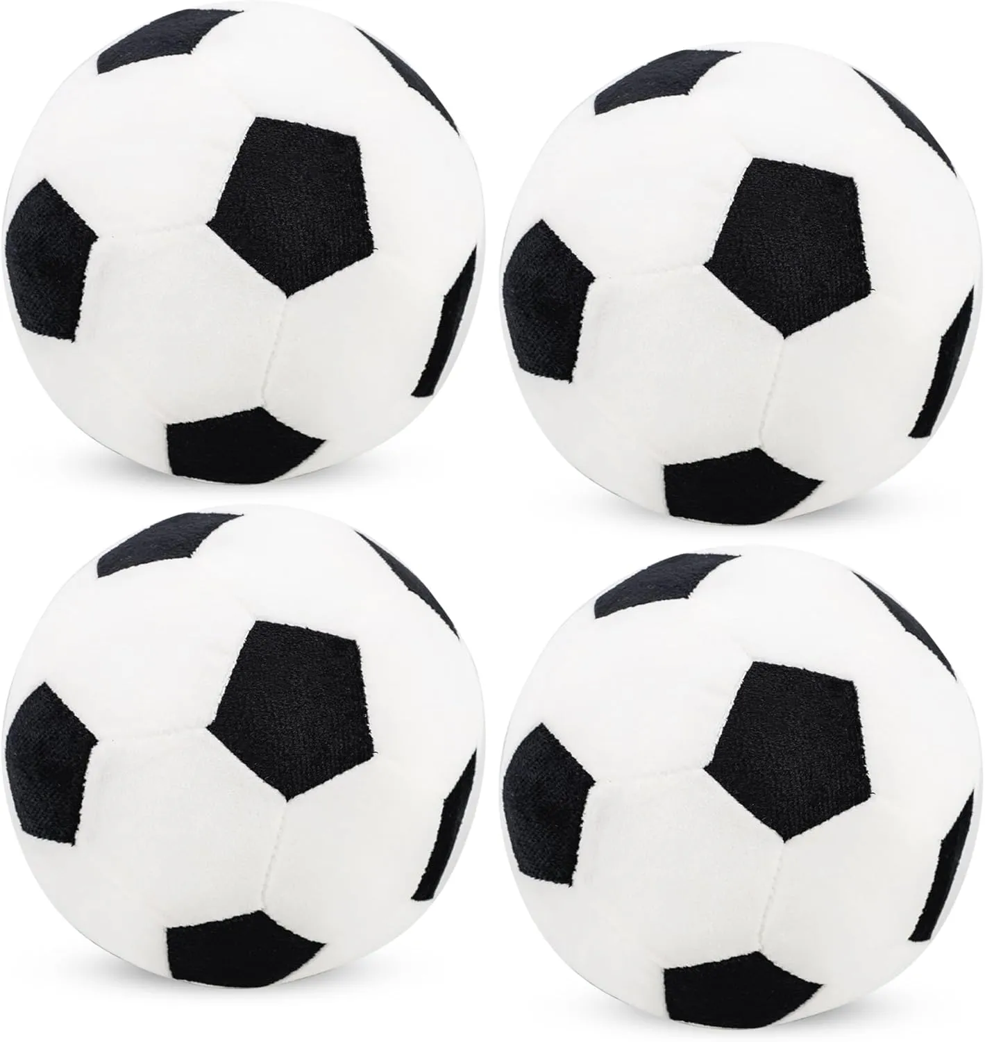 4 Pack Plush Soccer Ball Pillow Stuffed Toy Soccer Ball Soft Sports Throw Pillows for Home Bedroom Sofa Decoration Sport Theme Birthday Party Supplies