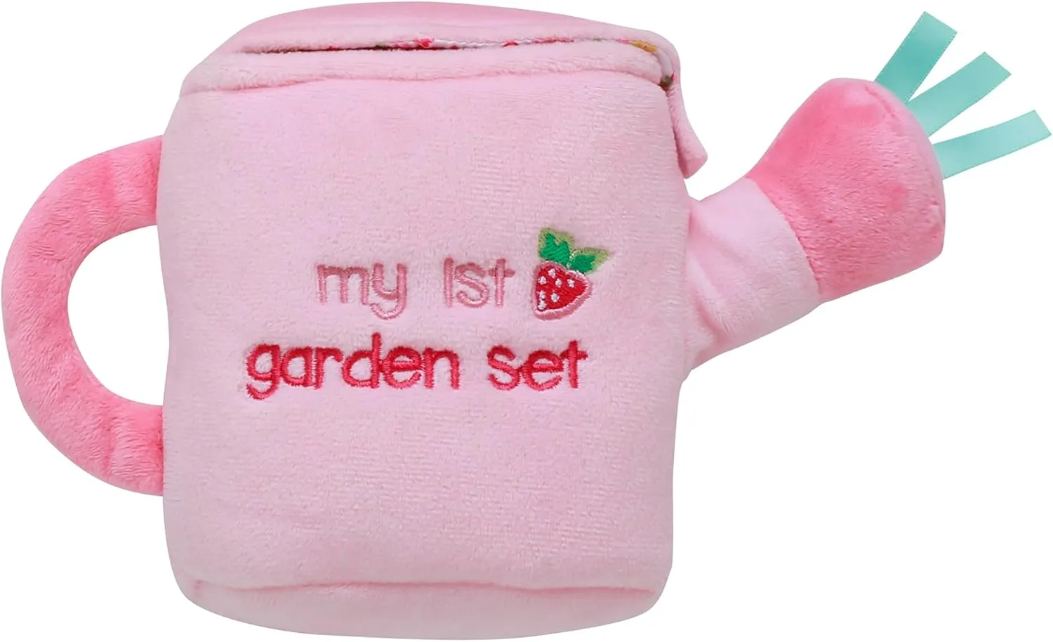 4 Piece Plush My First Garden Play Set with Sensory Toys for Baby, Pink, 6 inch