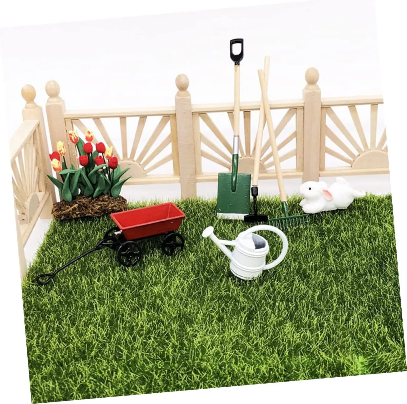 4 Sets Mini Gardening Tool Doll House Accessory for Realistic Miniature Garden Decor for Fairy Garden and DIY Micro Landscapes