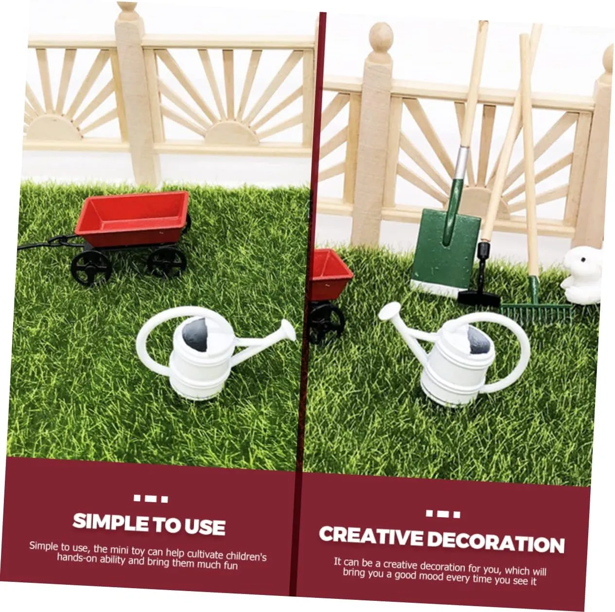 4 Sets Mini Gardening Tool Doll House Accessory for Realistic Miniature Garden Decor for Fairy Garden and DIY Micro Landscapes