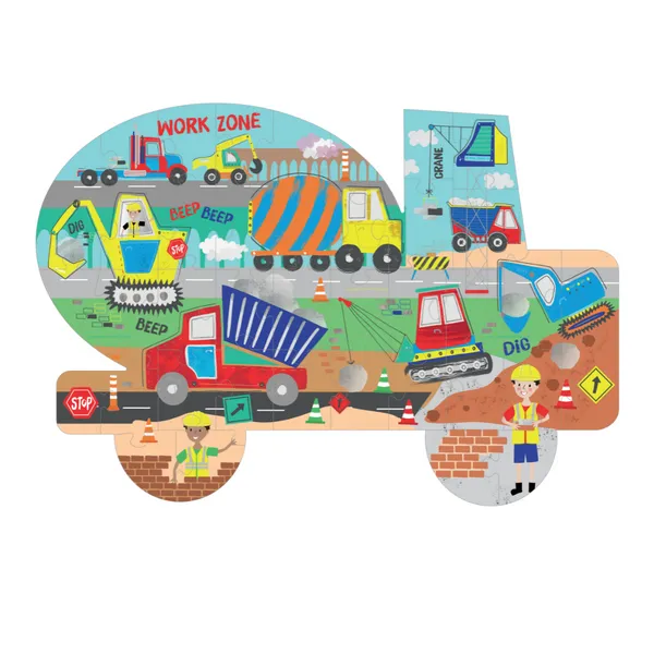 40pc Construction Truck Shaped Puzzle