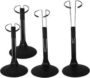 4PCS Doll Stand, 1/6 Action Figure Stand, Adjustable C-Shape Doll Holder Stand, Easy to Install Metal Doll Display Stand for Waist to Feet 5.1-8.3 Inch Dolls, Doll Stands