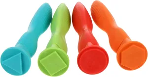 4pcs Geometry Rubber Stamps for Drawing and Painting Creative Art Tools with Handle for Exploring Patterns and Imagination