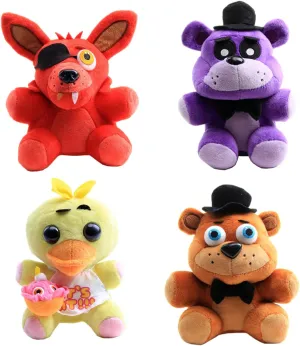 4pcs Plushies Toys Bear Foxy Chica Shadow Teddy Plush Dolls 7'' Set