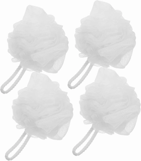 4pcs Bath Loofah Pouf Soft Bath Ball for Shower Exfoliating Mesh Shower Ball Large Size Body Scrubber Loofah Cleaning Included
