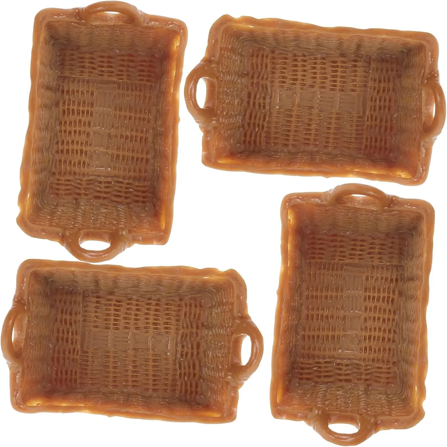 4sets Dollhouse Miniature Food Storage Basket Realistic Mini Basket Model 1/12 Scale Miniature Toys 4pcs*4