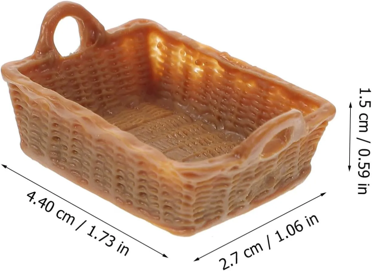 4sets Dollhouse Miniature Food Storage Basket Realistic Mini Basket Model 1/12 Scale Miniature Toys 4pcs*4