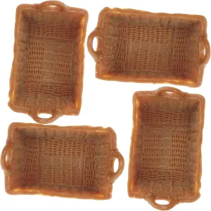 4sets Dollhouse Miniature Food Storage Basket Realistic Mini Basket Model 1/12 Scale Miniature Toys 4pcs*4