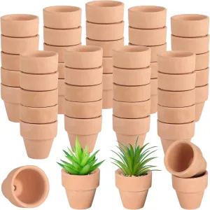 50 Pcs Mini Terracotta Pots, 1.2" Succulent Nursery Pots with Drainage Holes, Miniature Cactus Flower Planters, Tiny Clay Terra Cotta Pots for Indoor Outdoor Plants, DIY Crafts (50PCS)