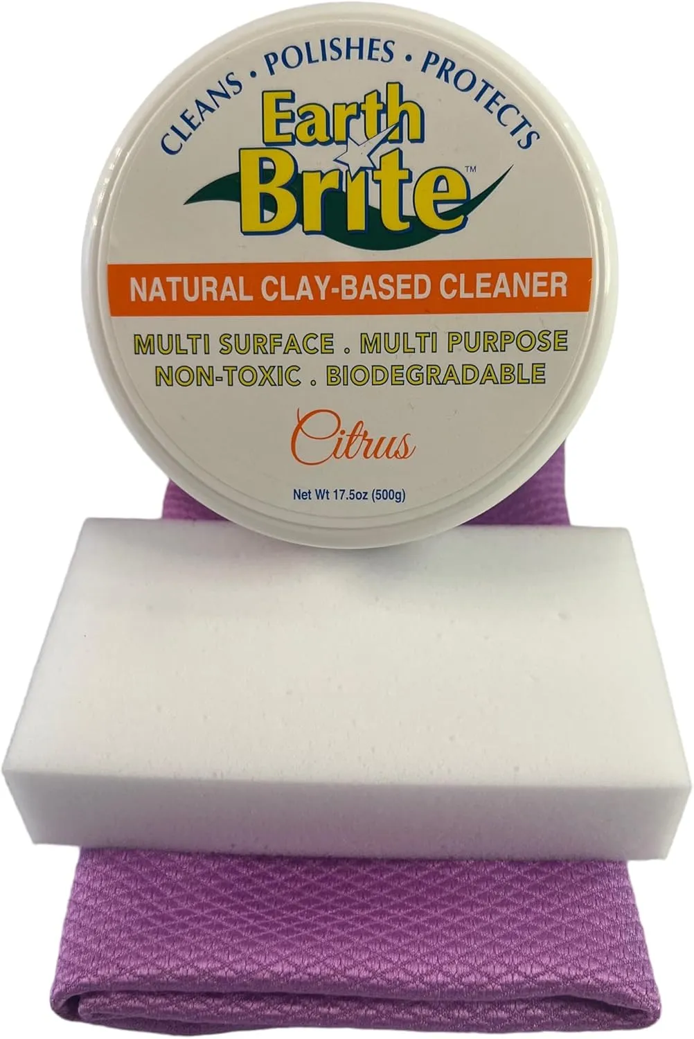 500g Citrus Tub Natural All Purpose Cleaner with Eraser and Diamond Towel