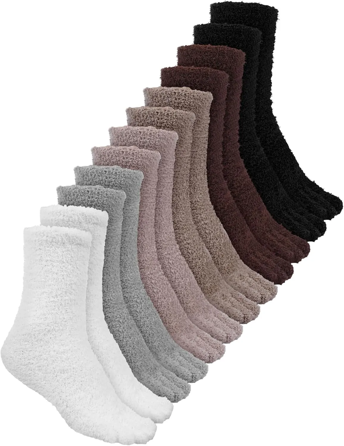 6 Pairs Women Toe Socks Fuzzy Fluffy Socks with Toes Separated for Women Men Running Athletic