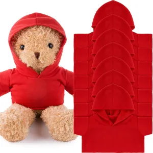 6 PCS Christmas Stuffed Bear Clothes Tee Shirt Red Sublimation Plush Bear Shirts Classic Stuffed Animal Bear T Shirts Hoodie 14-18 Inches Stuffed Bear Dolls