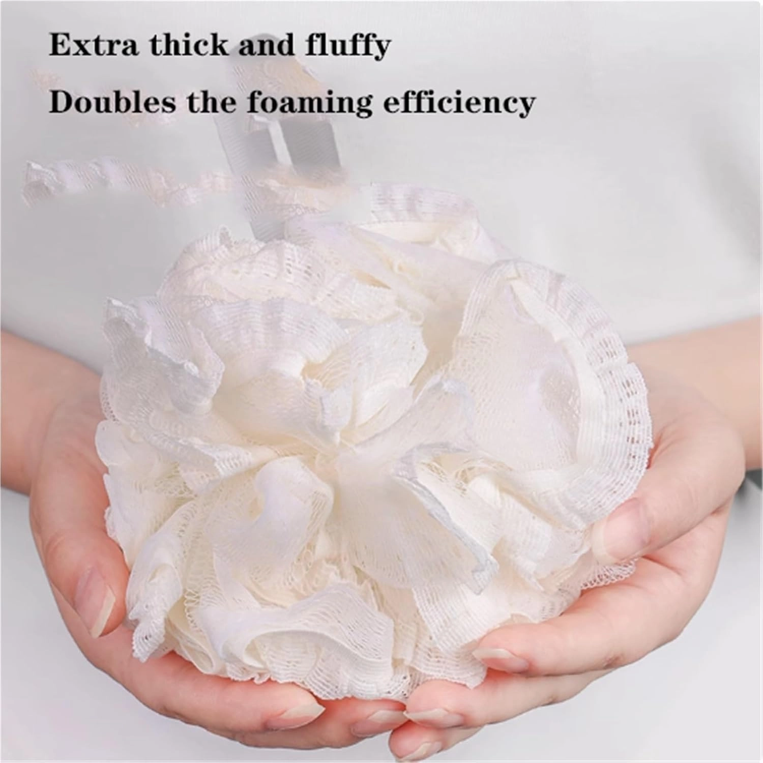 60g Loofah Sponge, Exfoliate, Strongly Tied, Soothe Skin, Bath Mesh Pouf Shower Ball, Foam Up in 3 Seconds, for Women and Men, 2 pcs(C)