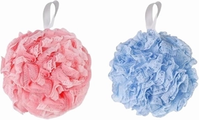 60g Loofah Sponge, Exfoliate, Strongly Tied, Soothe Skin, Bath Mesh Pouf Shower Ball, Foam Up in 3 Seconds, for Women and Men, 2 pcs(C)