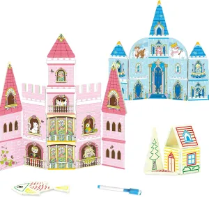 65PCS Magnetic Castles Tiles with Paintbrush for Kids 3 4 5 6 7 8 Years Magnet Building Blocks Preschool STEM Educational Construction Puzzle Toys, Gift for Girls Boys Toddler 3  Years