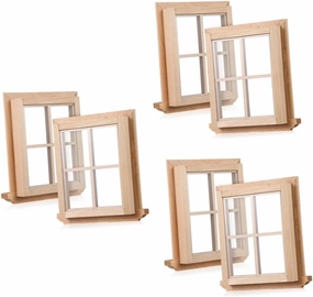 6 Pcs Dollhouse Window Frames Miniature Style Ornaments for House Decoration Chic Rustic Design Material Dollhouse Accessory