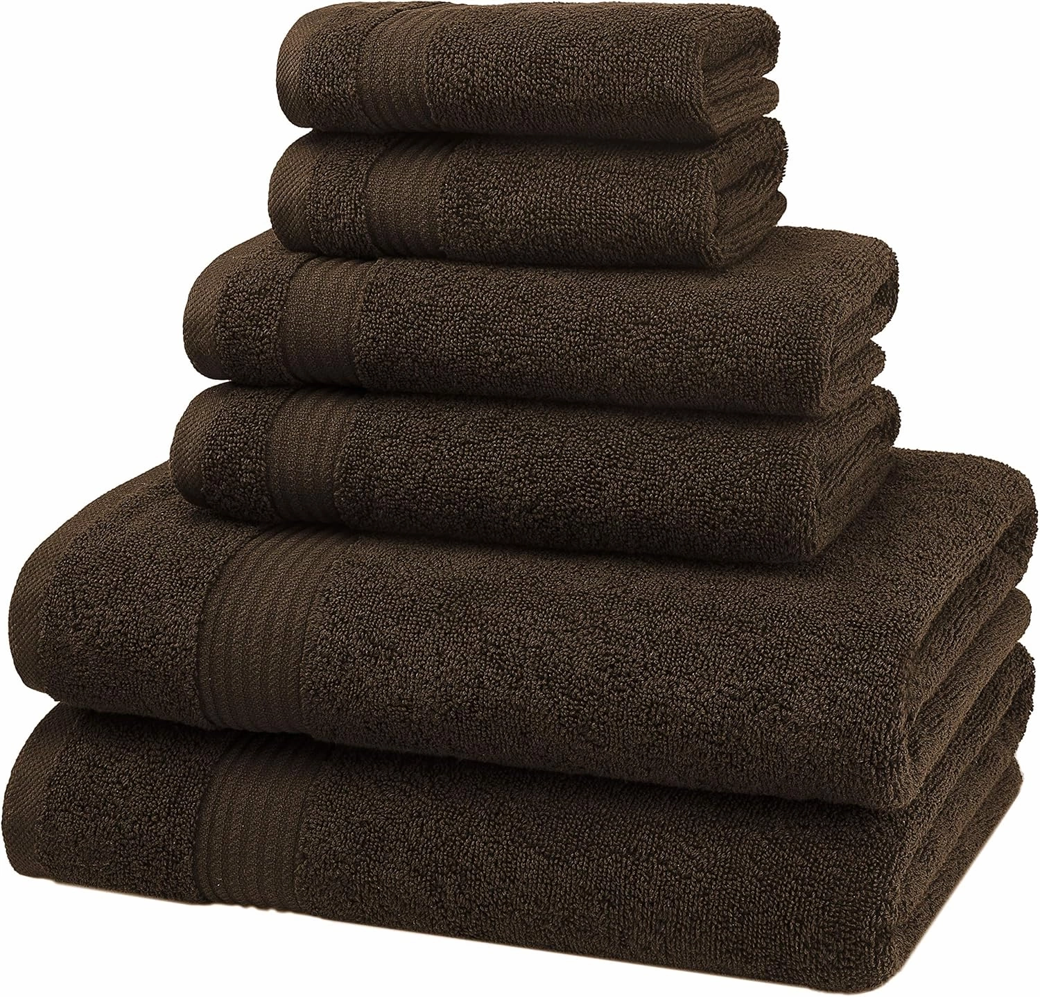 6 Piece Towel Set for Bathroom Clearance Prime, 100% Cotton Turkish Bathroom Towels, 2 Bath Towels 2 Hand Towels 2 Washcloths, Brown