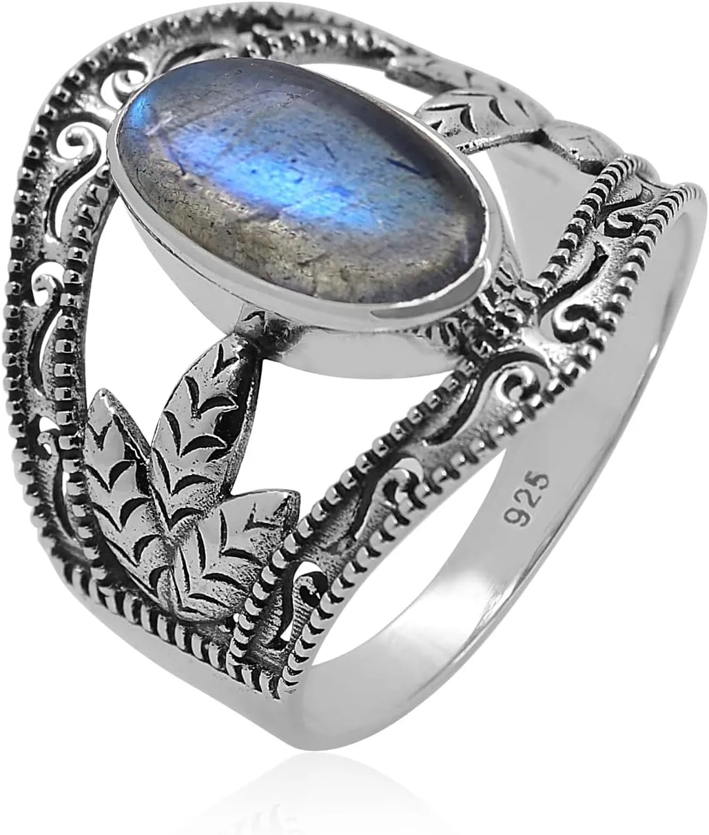 6x12 mm Labradorite Designer Ring Gemstone Jewelry