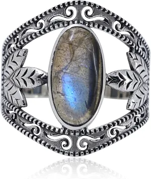 6x12 mm Labradorite Designer Ring Gemstone Jewelry